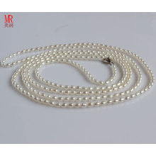 2-3mm Small Size Oval / Rice Freshwater Pearl Necklace